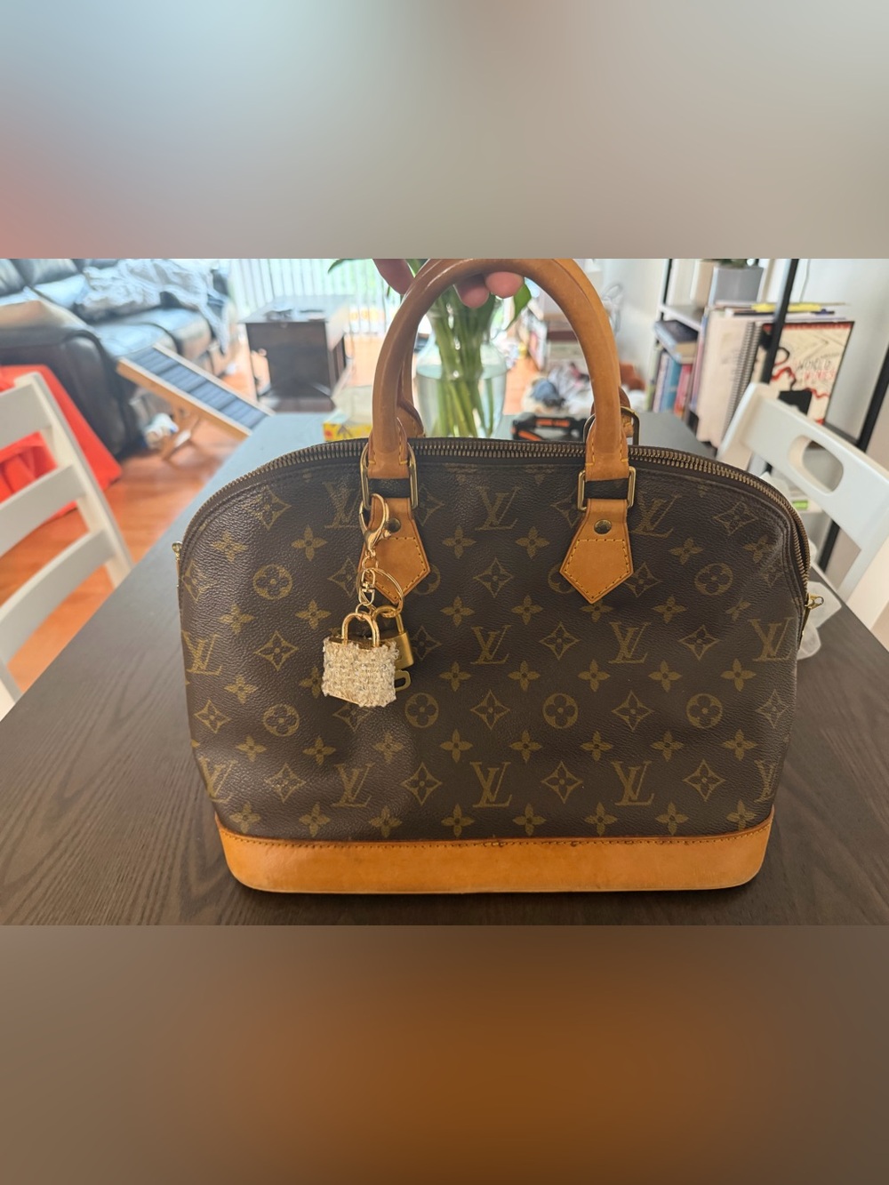 Louis Vuitton Monogram Alma Satchel in Brown and Tan